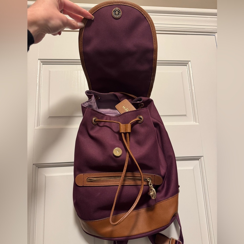 Coach Plum and Tan Backpack - Picture 2 of 13
